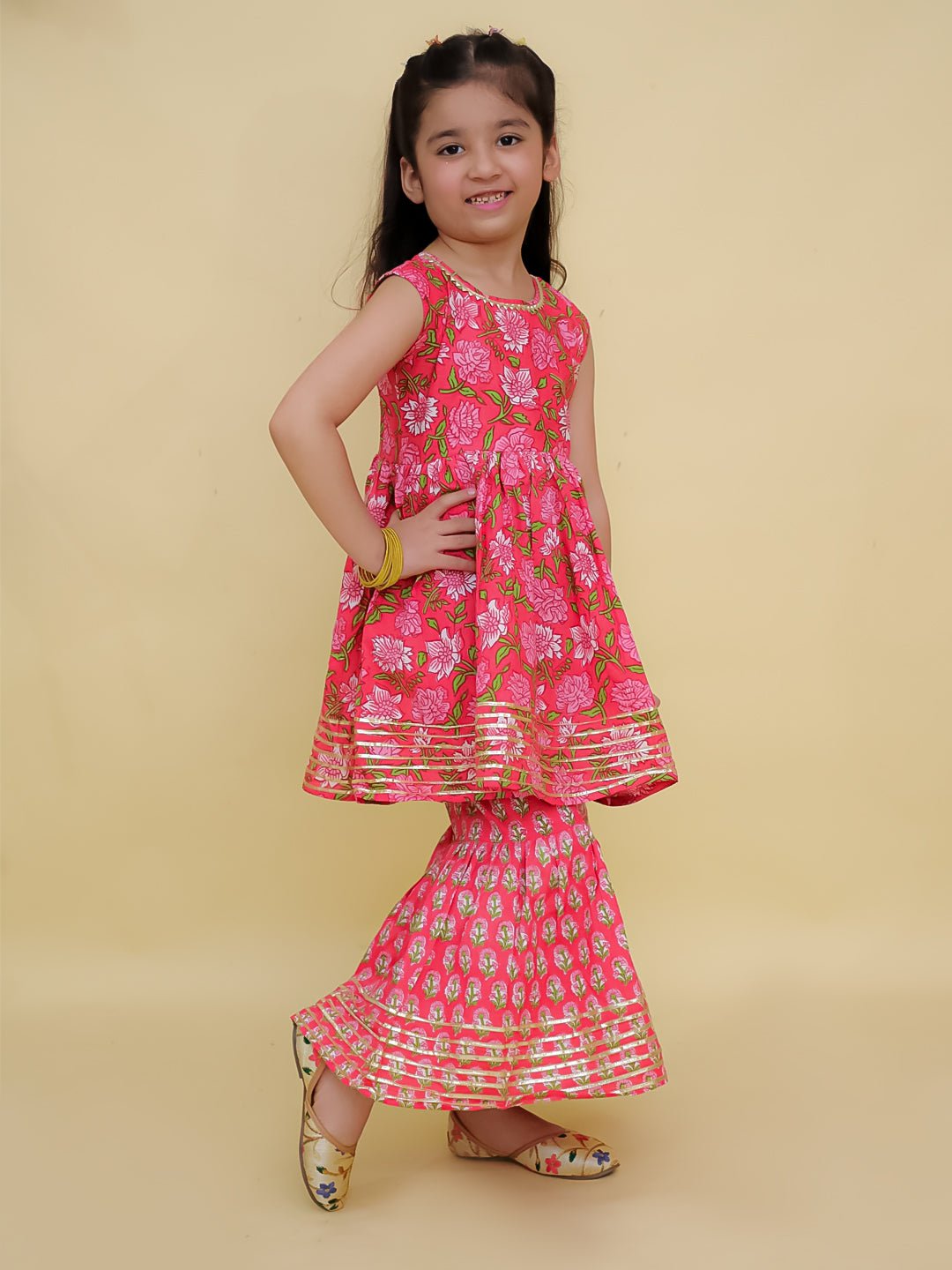 Gulaabi Rani Girls Anarkali Sharara Set