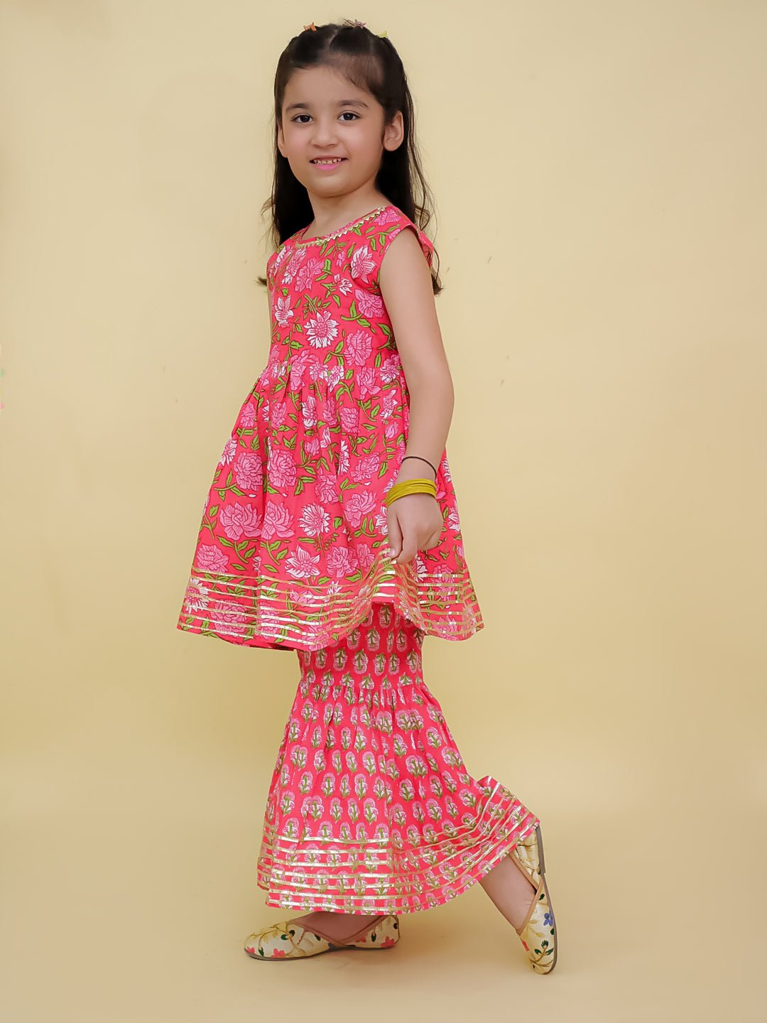 Gulaabi Rani Girls Anarkali Sharara Set