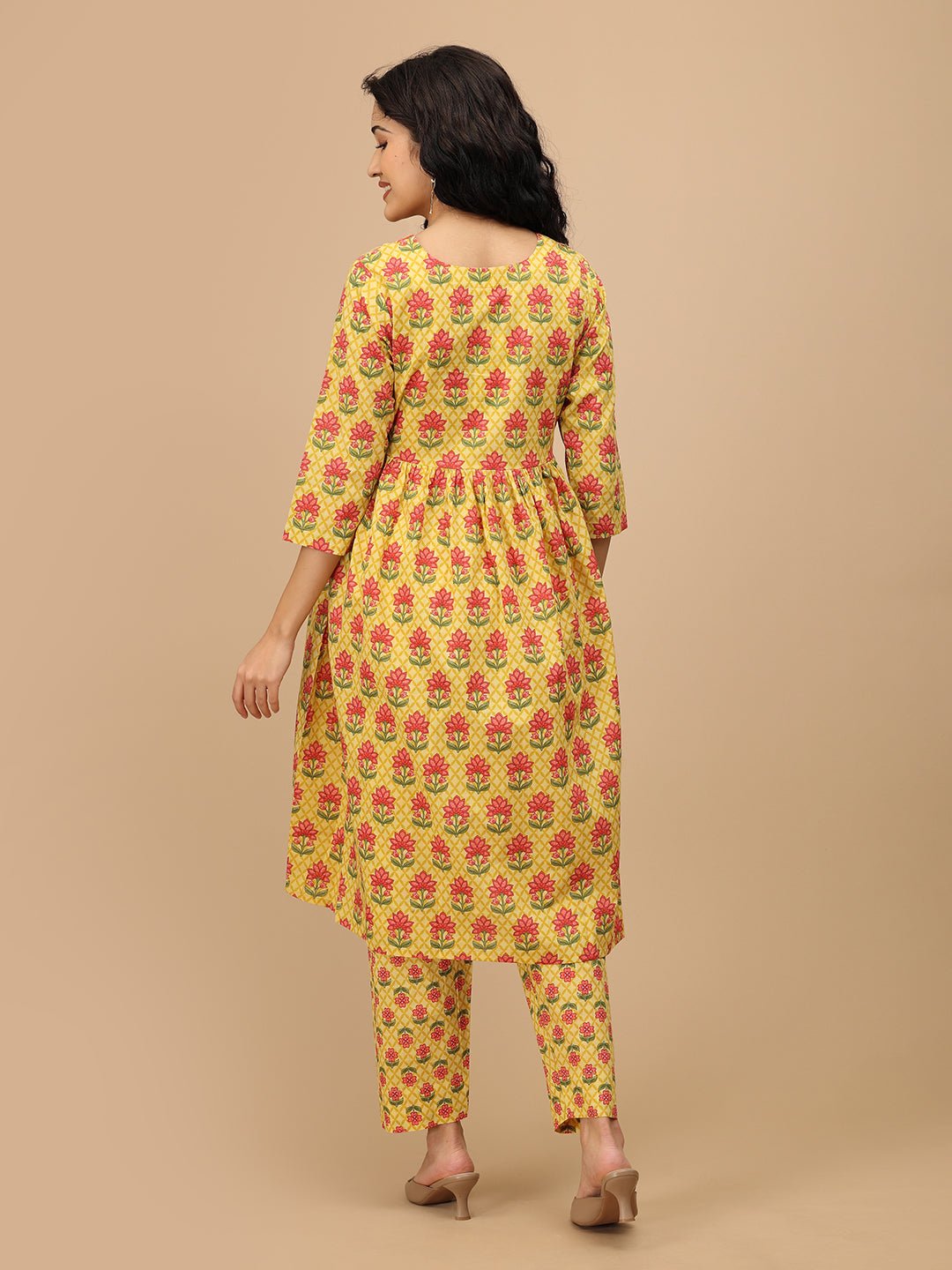  Gulmohar Grace Maternity and Nursing Kurta Set Yellow
