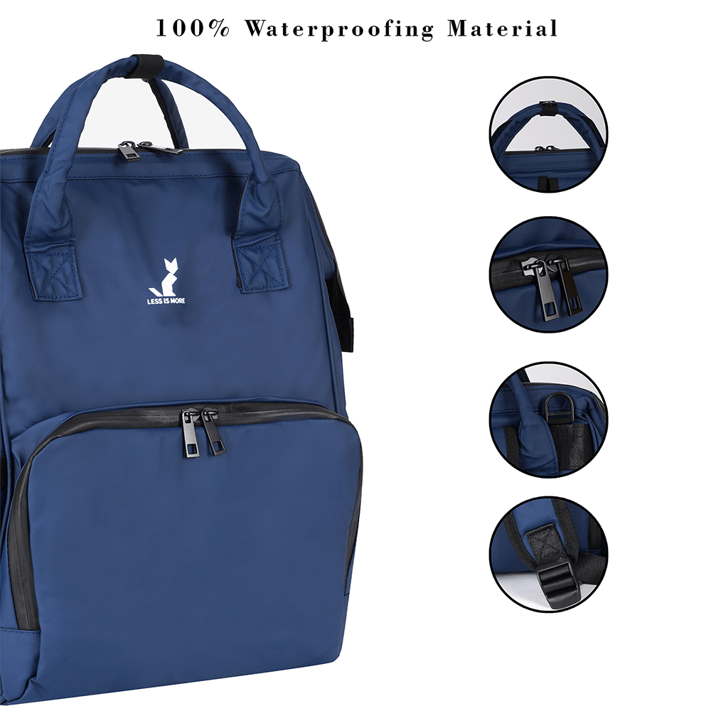 Happy Bear Diaper Bag Laptop Compartment Convertible Tote Backpack Blue 2.09lb