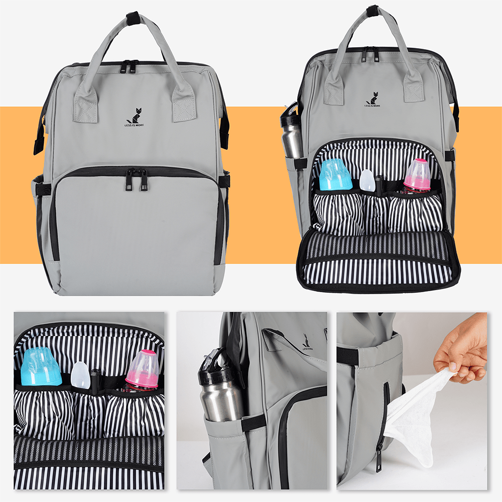 Happy Bear Diaper Bag with Laptop Compartment Multifunctional Travel Blue