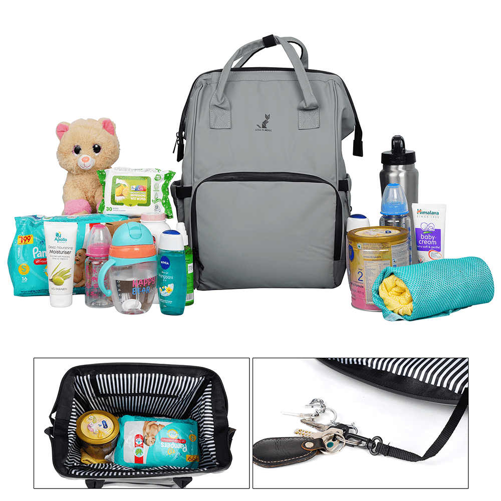 Happy Bear Diaper Bag with Laptop Compartment Multifunctional Travel Blue