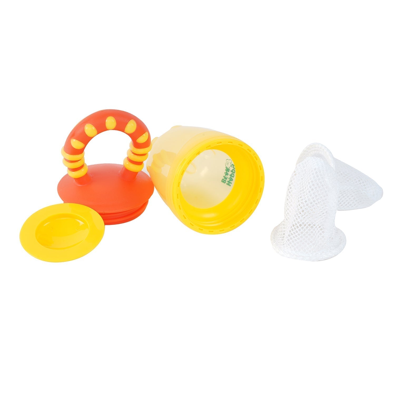 Happy Bear Yellow With Red Fruit Feeder With Extra Mesh For Babies