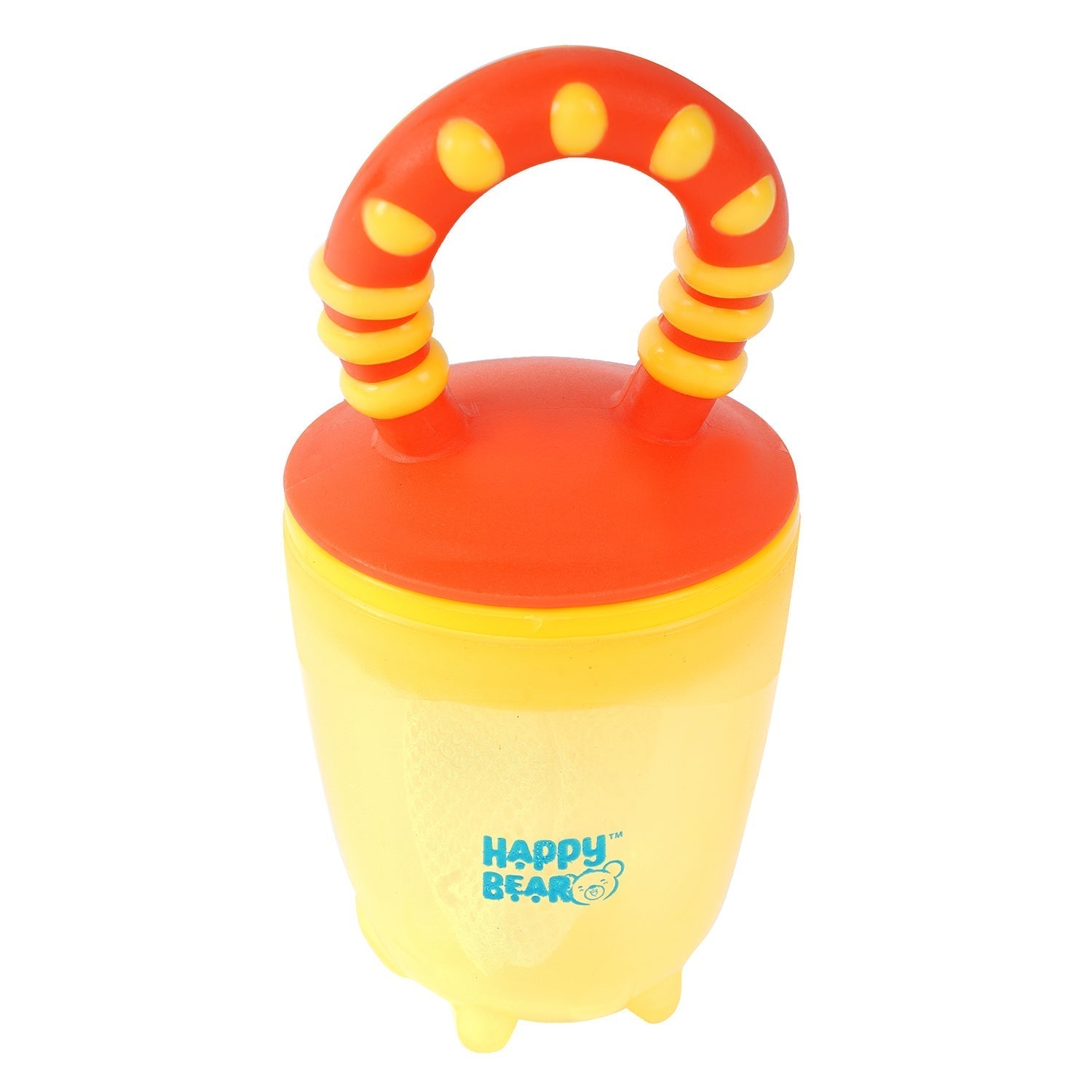 Happy Bear Yellow With Red Fruit Feeder With Extra Mesh For Babies