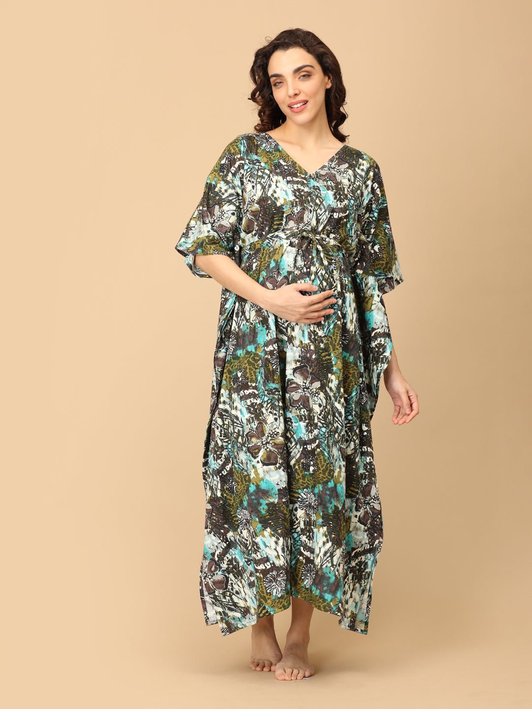  Harmony Wrap Maternity and Nursing Kaftan Nighty Multi