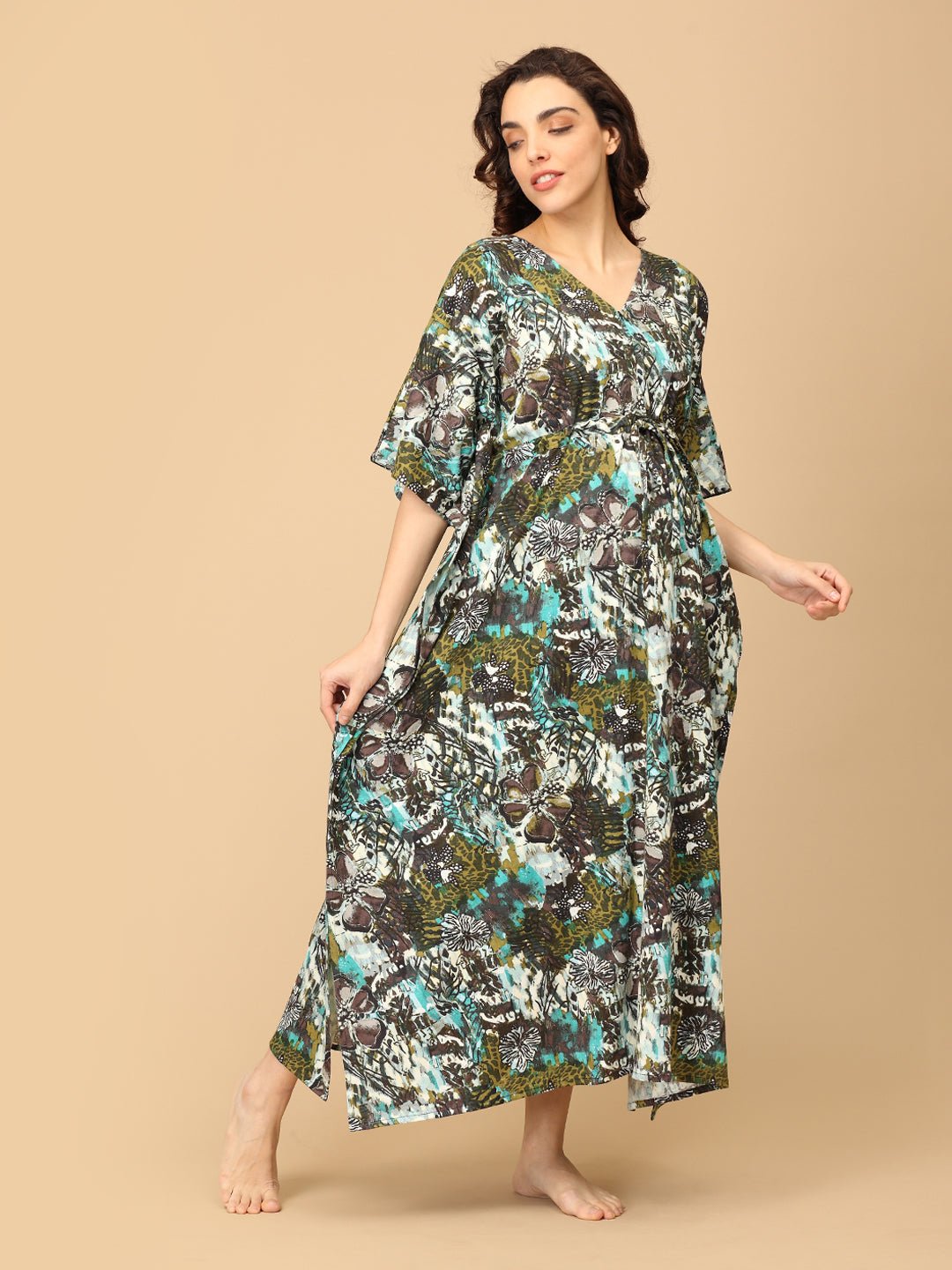  Harmony Wrap Maternity and Nursing Kaftan Nighty Multi
