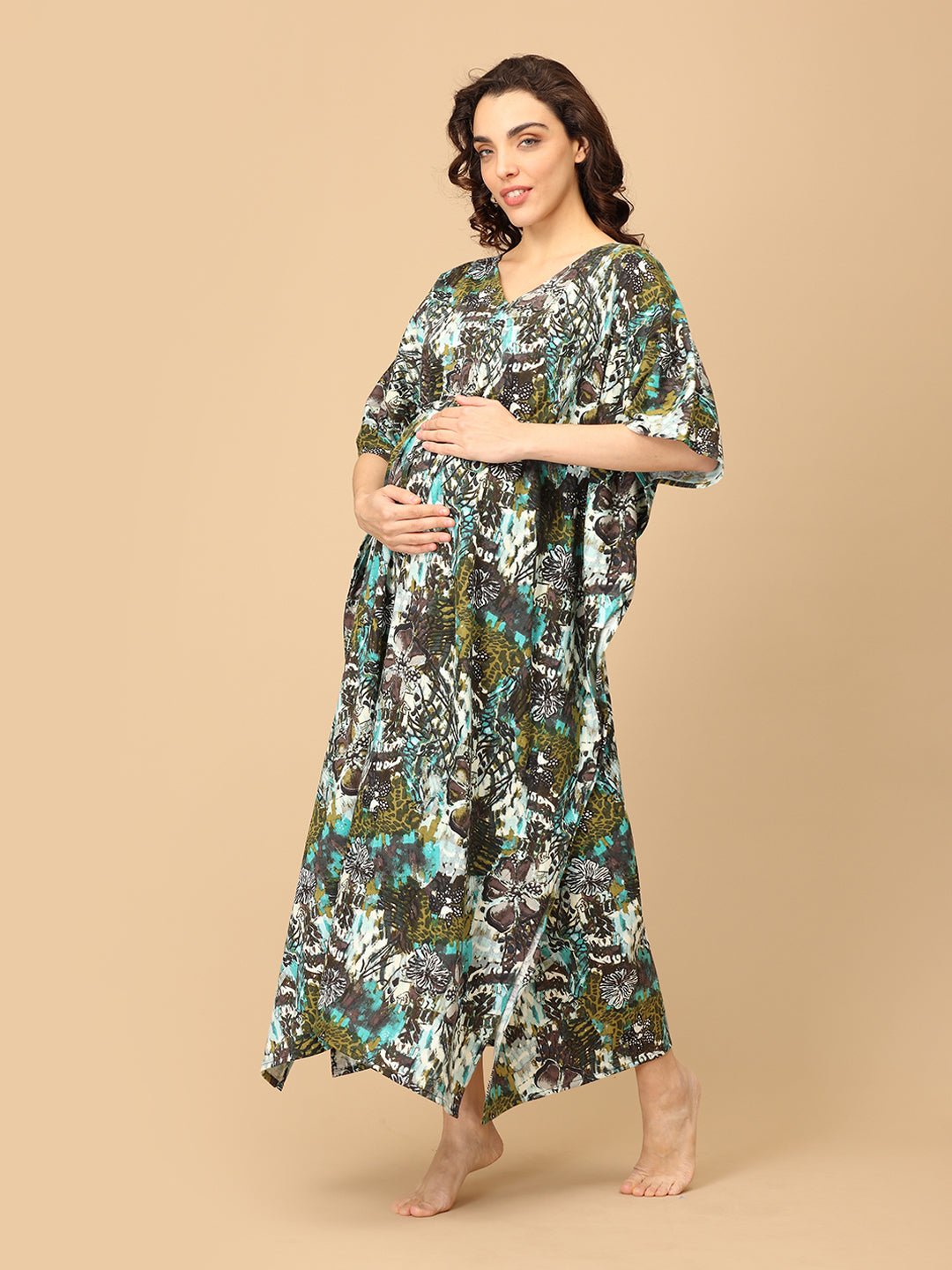  Harmony Wrap Maternity and Nursing Kaftan Nighty Multi