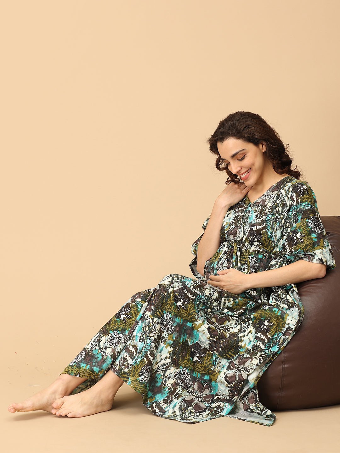  Harmony Wrap Maternity and Nursing Kaftan Nighty Multi