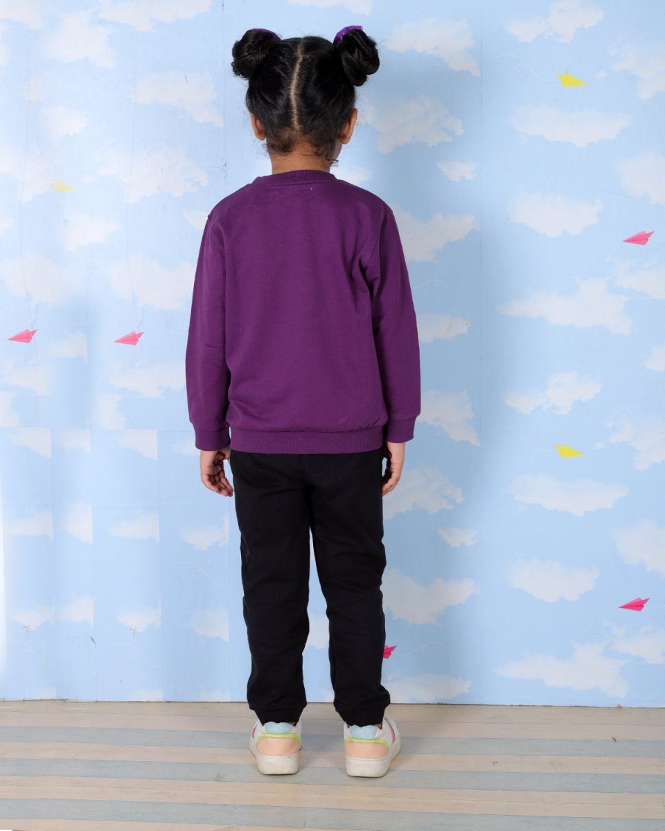 Purple Heart Of Gold Glitter Sweatshirt For Girls