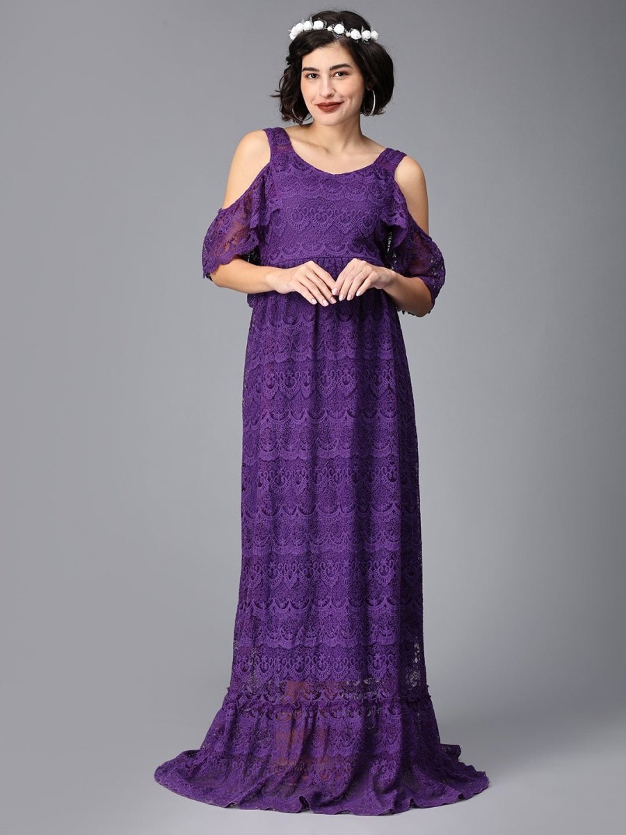  Her Majesty Maternity Photoshoot Gown Purple