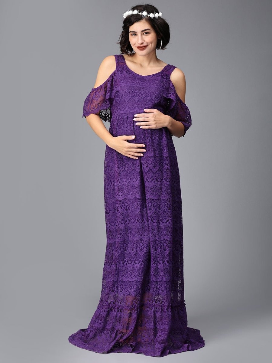 Her Majesty Maternity Photoshoot Gown Purple