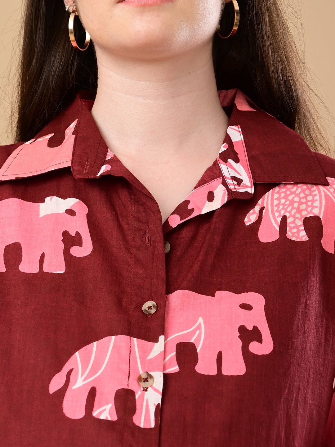  Herd You Right Maternity and Nursing Oversized Shirt Maroon
