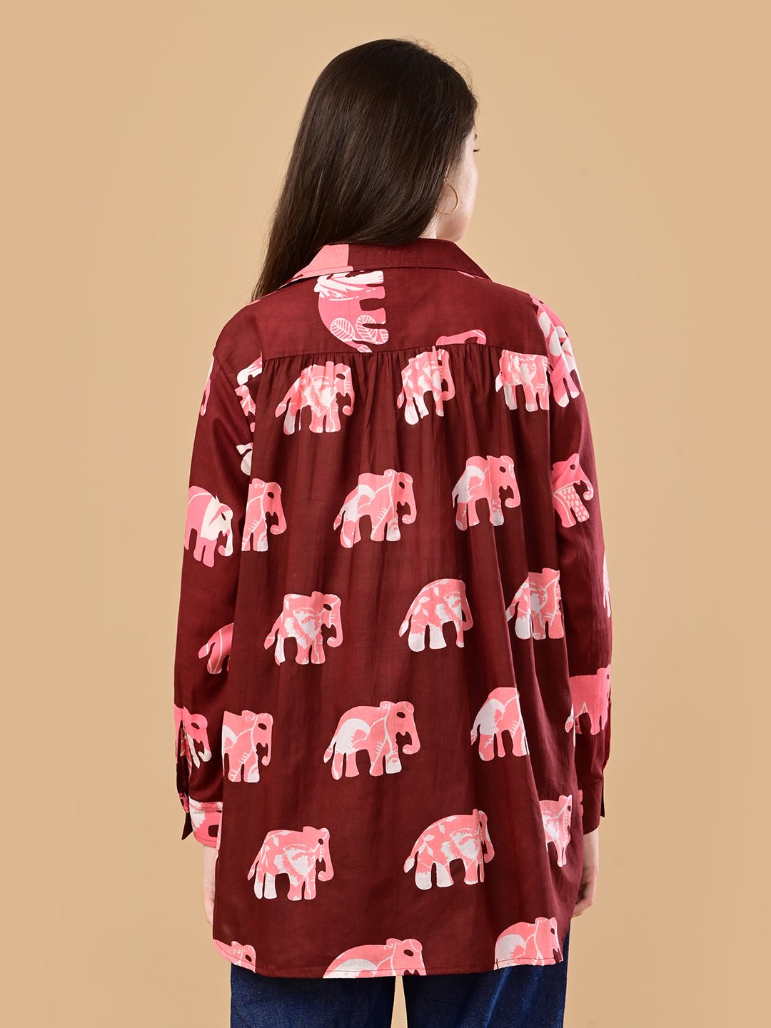  Herd You Right Maternity and Nursing Oversized Shirt Maroon