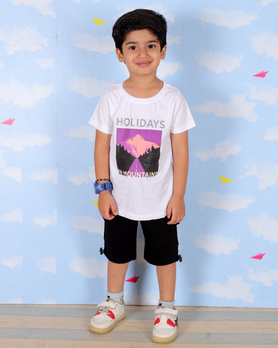 Holidays In Mountains Boys T-Shirt And Cargo Set
