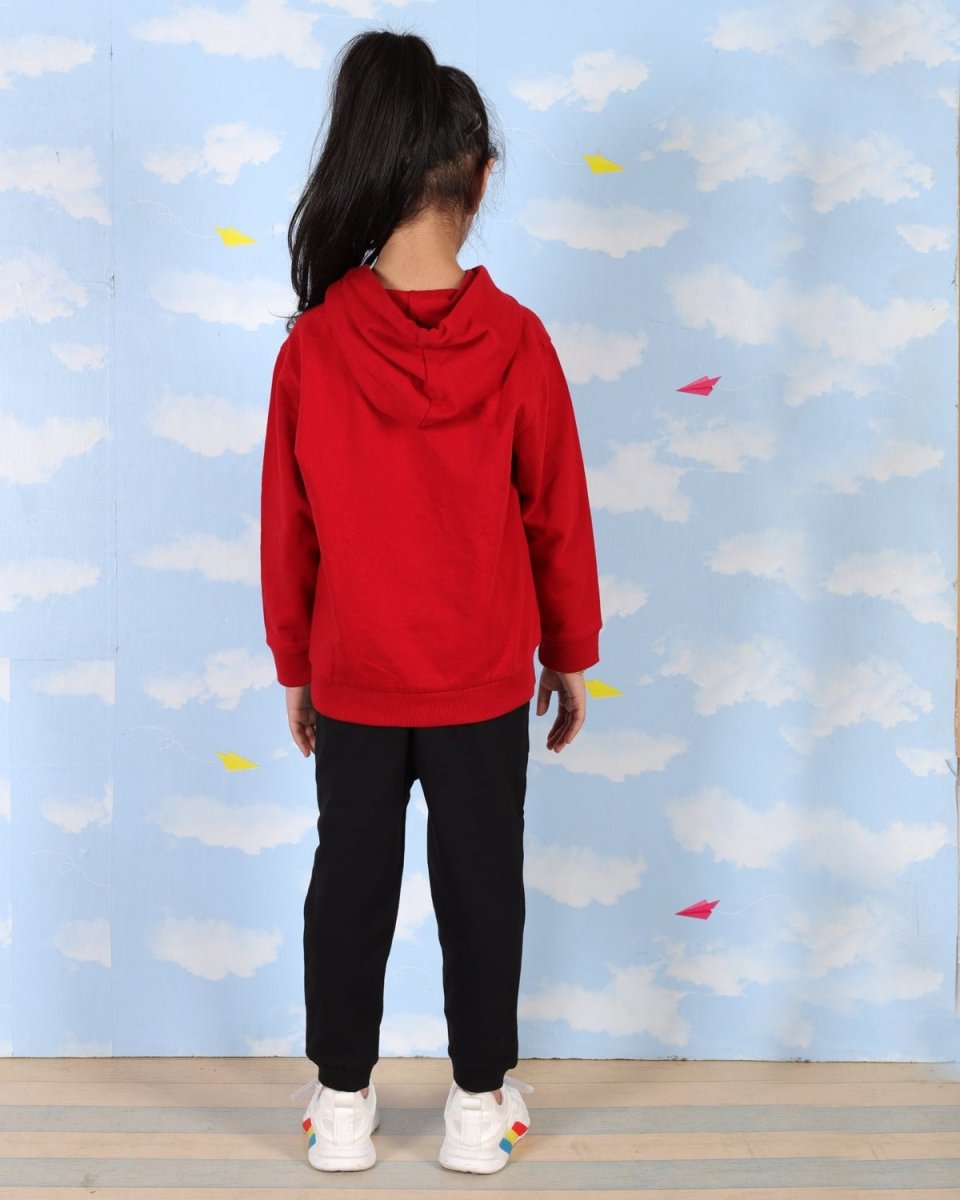  Red Holly Jolly Hooded Sweatshirt For Girls