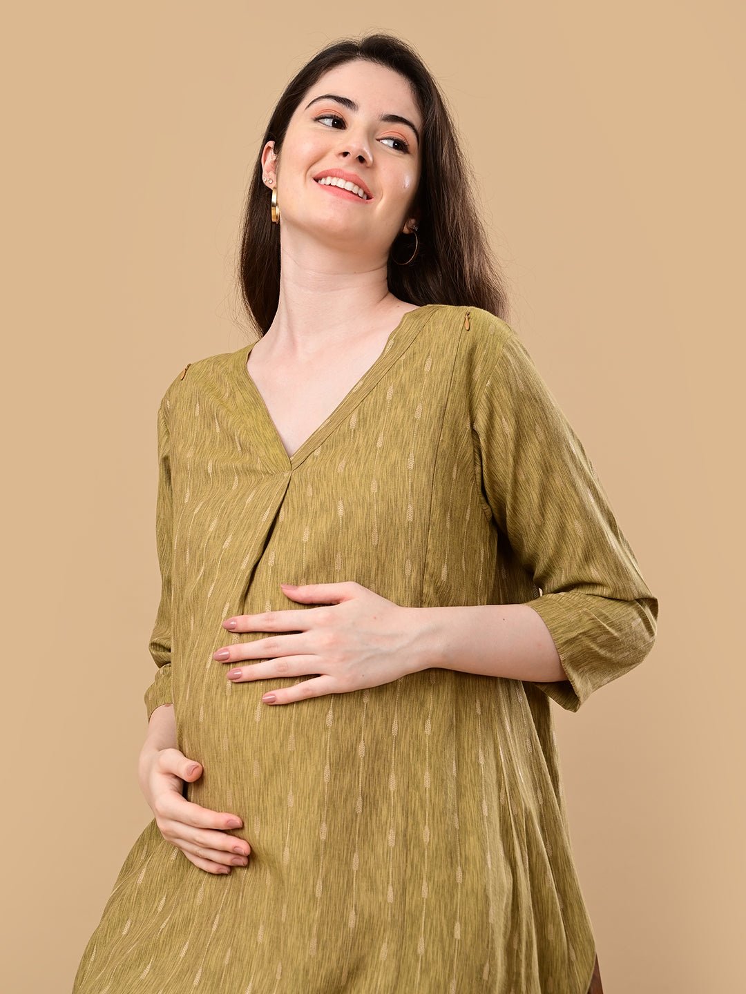  Honey Haze Maternity and Nursing Co Ord Set Ecru