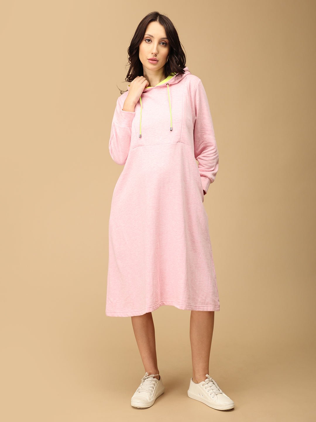  Hoodie & Hug Maternity and Nursing Hoodie Dress Pink