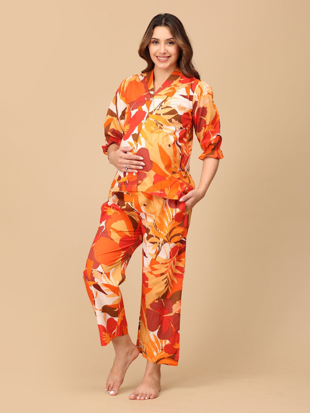  Hue Crew Pretty Maternity and Nursing Nightwear Set Multi