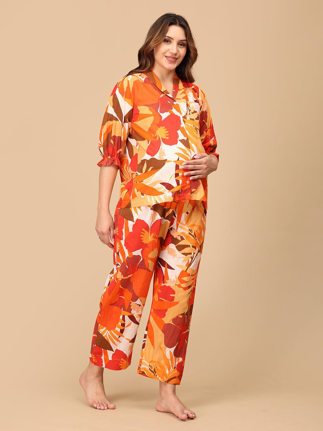  Hue Crew Pretty Maternity and Nursing Nightwear Set Multi