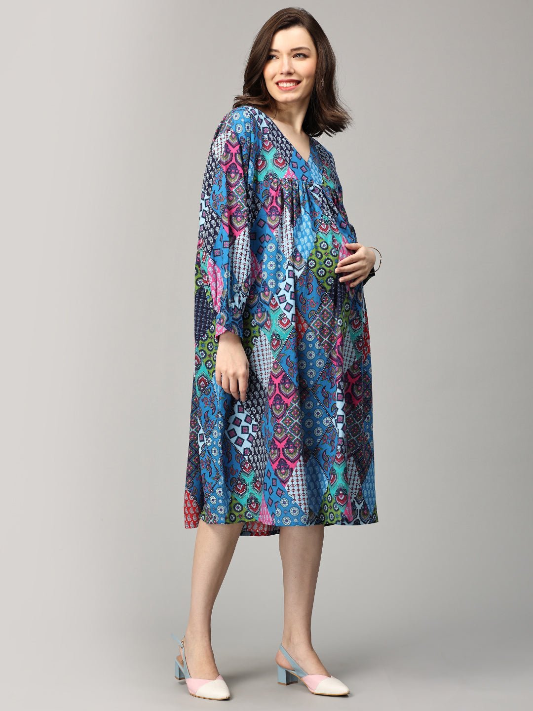  Hue-La-La Maternity and Nursing Dress Multi