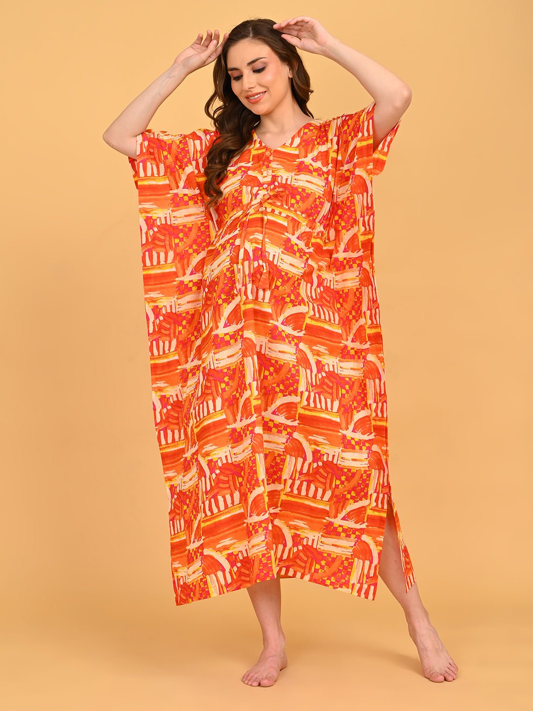  Hues & Honey Maternity and Nursing Kaftan Nighty Multi