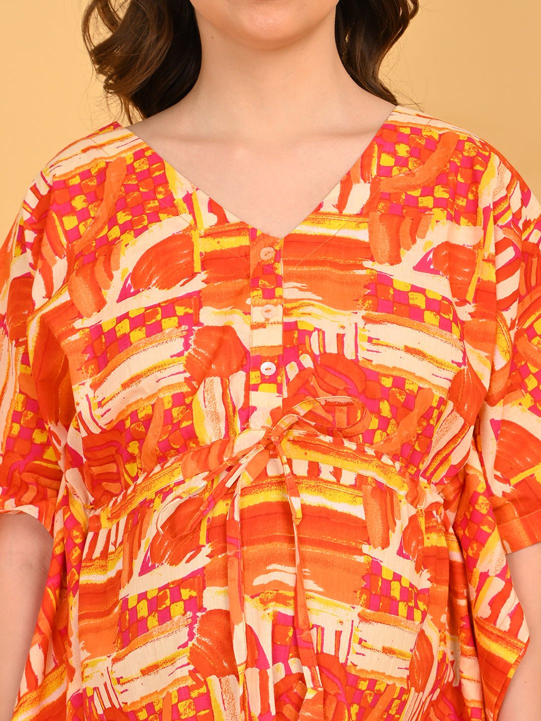  Hues & Honey Maternity and Nursing Kaftan Nighty Multi
