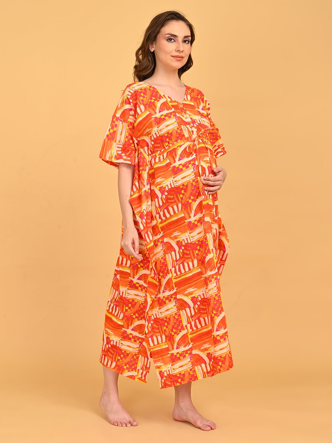  Hues & Honey Maternity and Nursing Kaftan Nighty Multi
