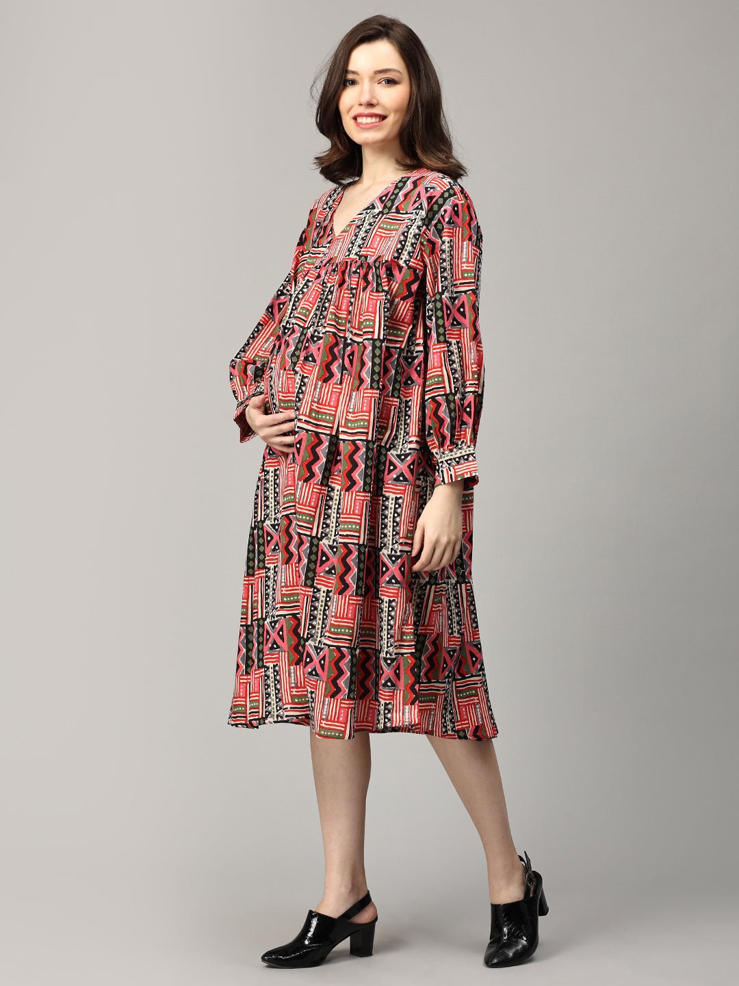  Hue's That Girl Maternity and Nursing Dress Multi