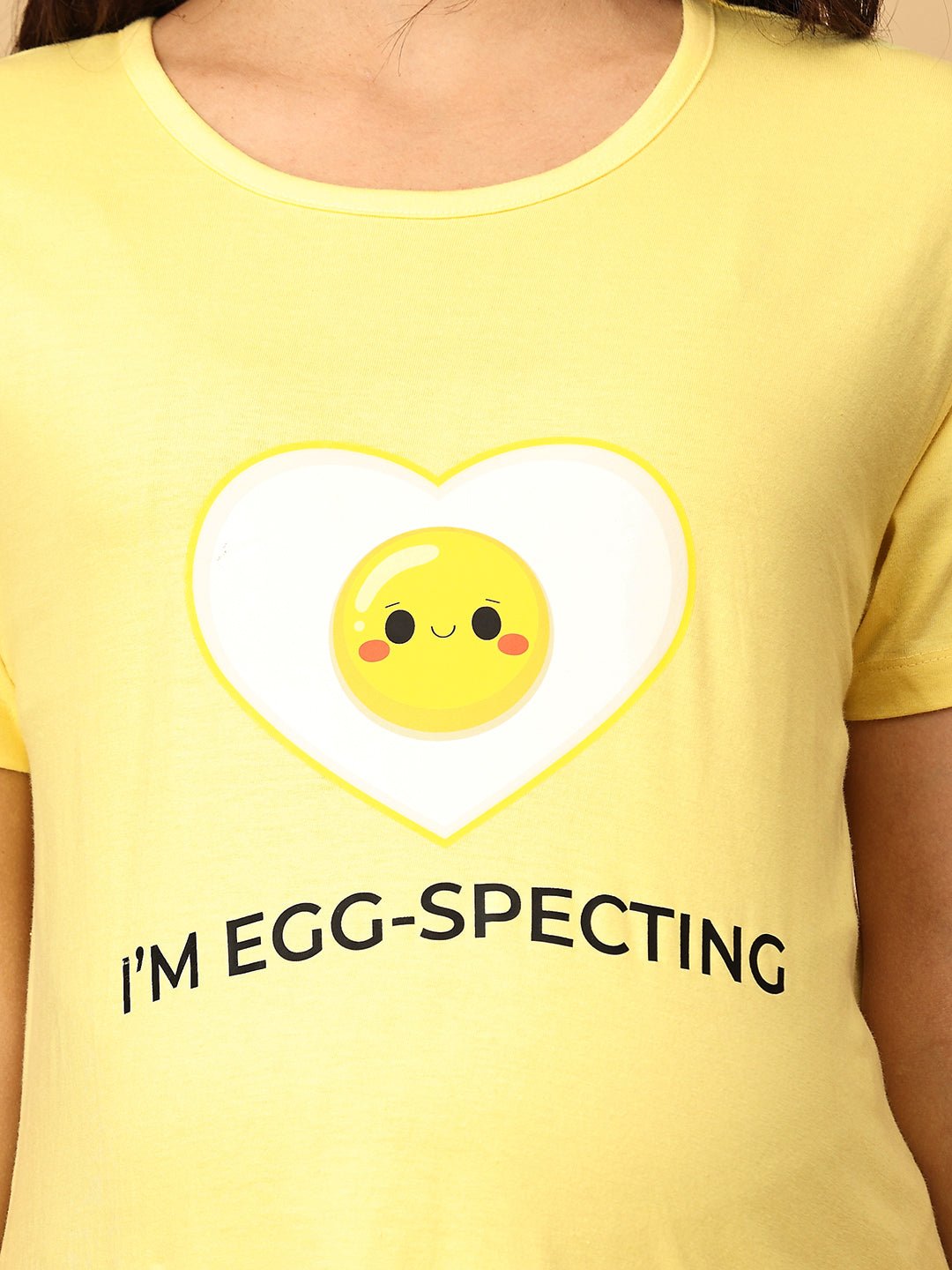  I Am Eggspecting Maternity T-Shirt Dress Yellow