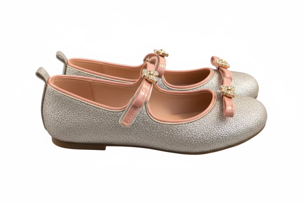Baby Doe Rosewalk Rosegold Ballerina Party Shoes For Toddler Girls