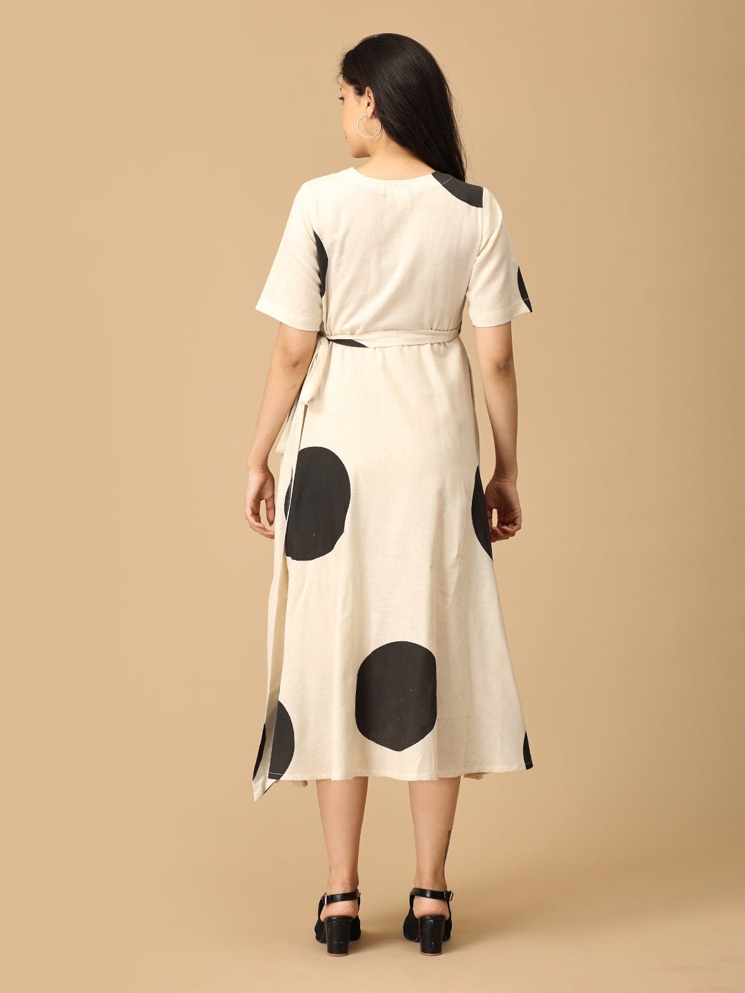  In a Dotty Mood Maternity and Nursing Wrap Dress Black