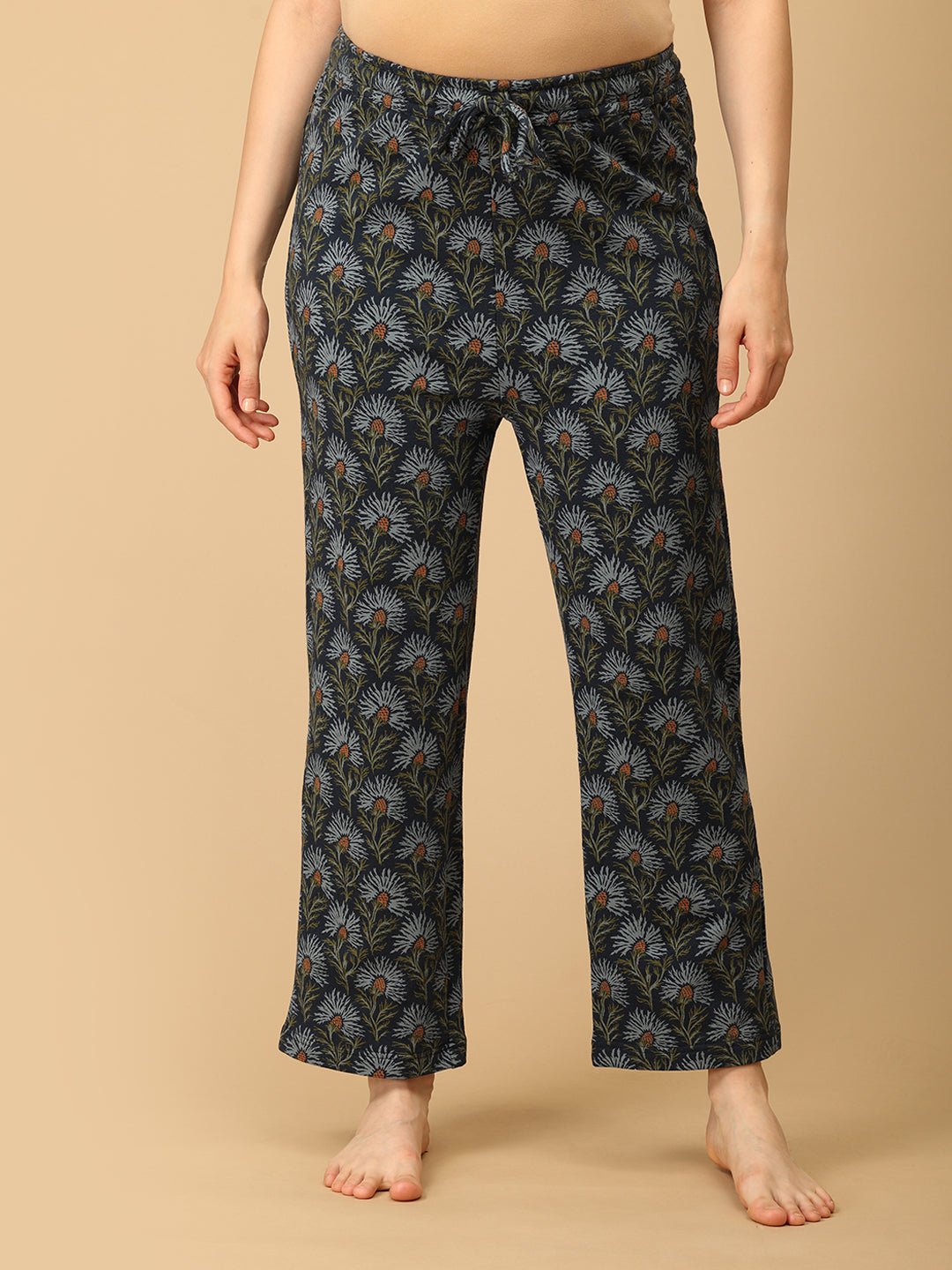  In Bloom & Blue Maternity and Nursing Hoodie Pajama Set Blue