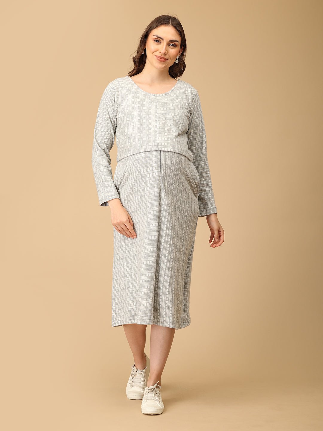  In Line With You Maternity and Nursing Dress Multi