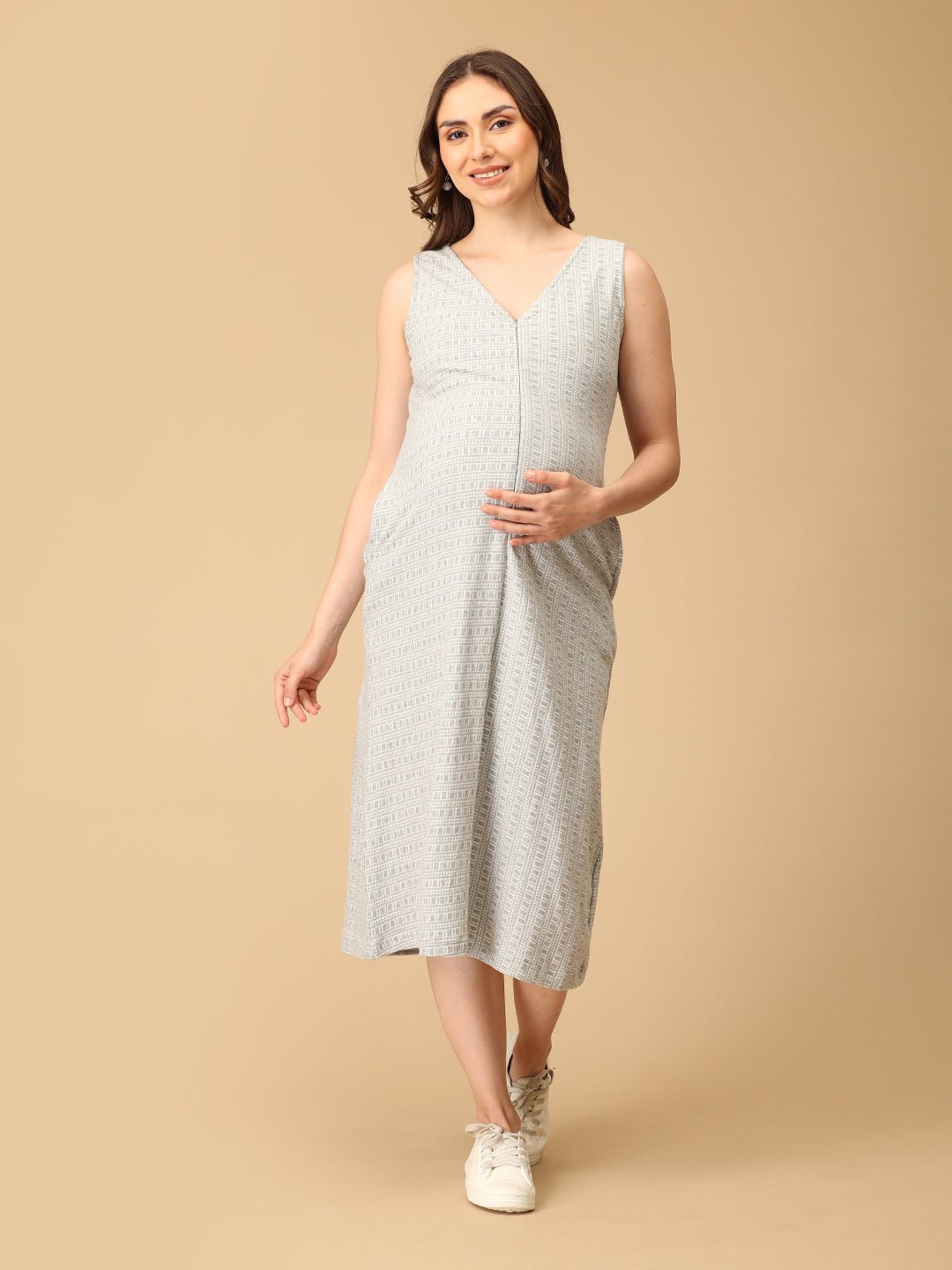  In Line With You Maternity and Nursing Dress Multi