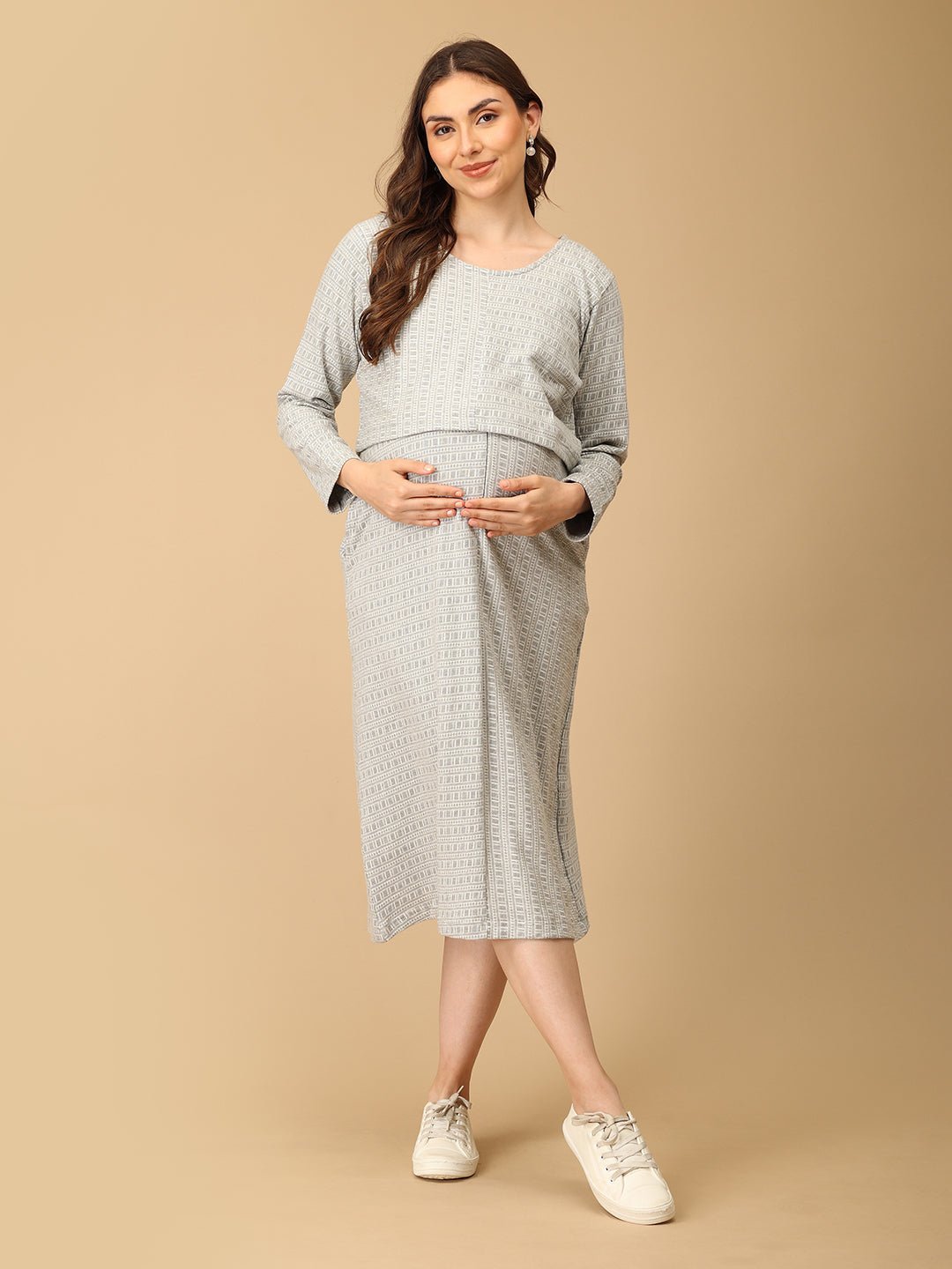  In Line With You Maternity and Nursing Dress Multi