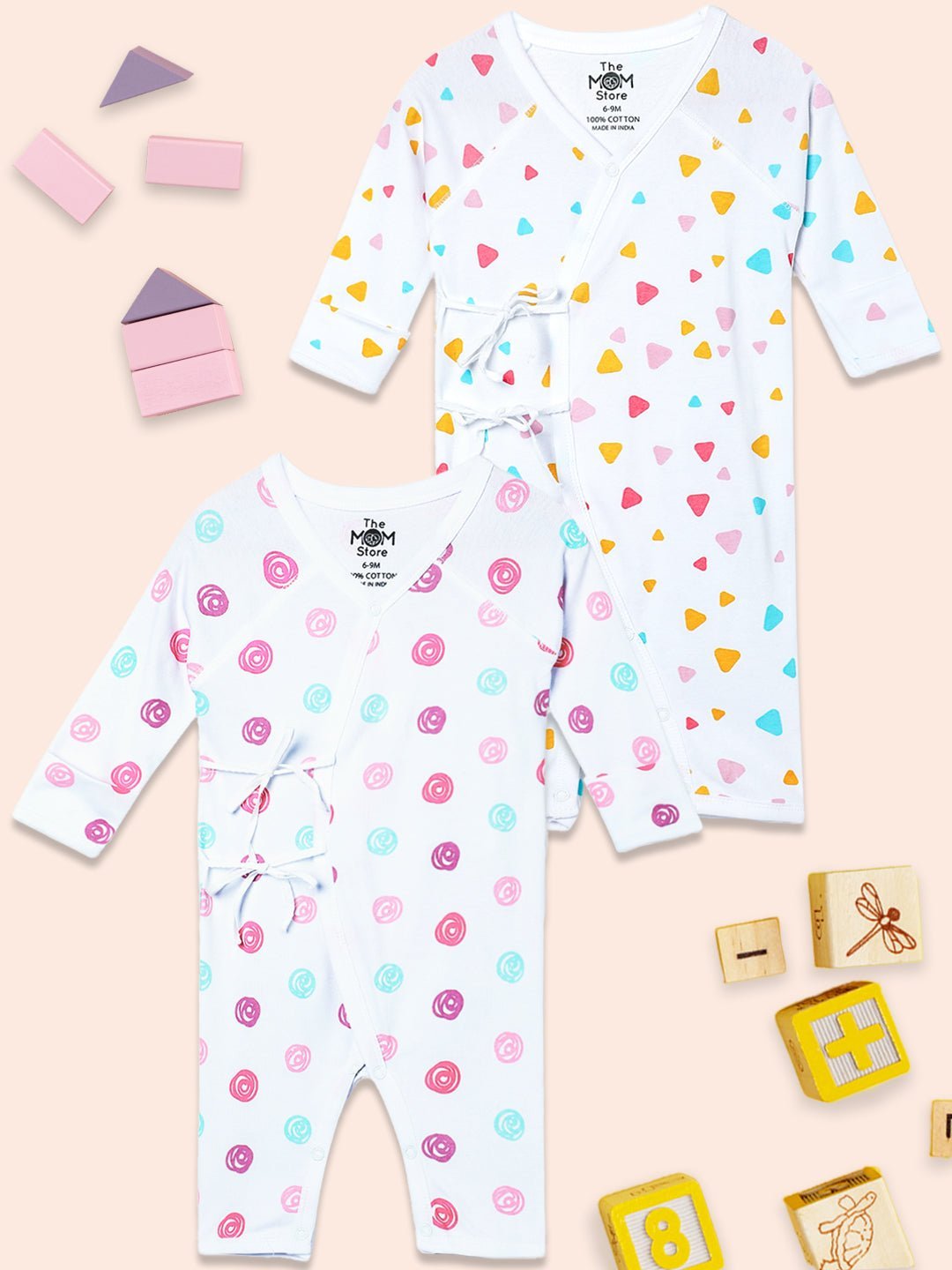  Print Party Infant Jabla Style Romper Combo 2-Pack