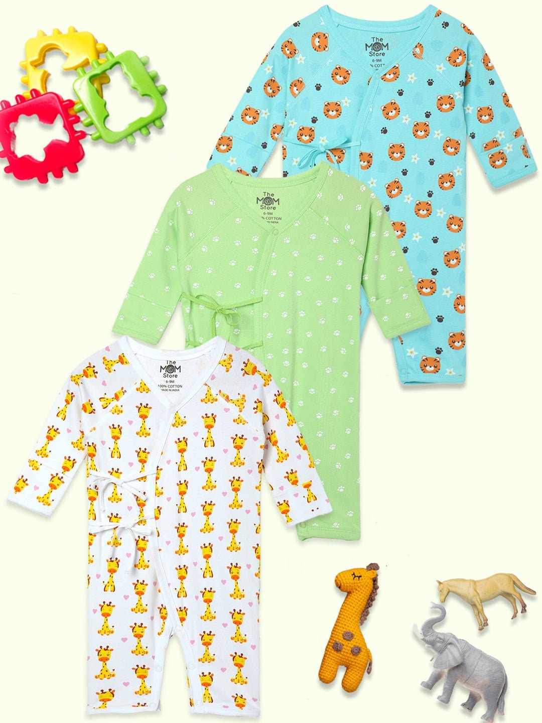  Color Rush Infant Jabla Style Romper Combo 3-Pack