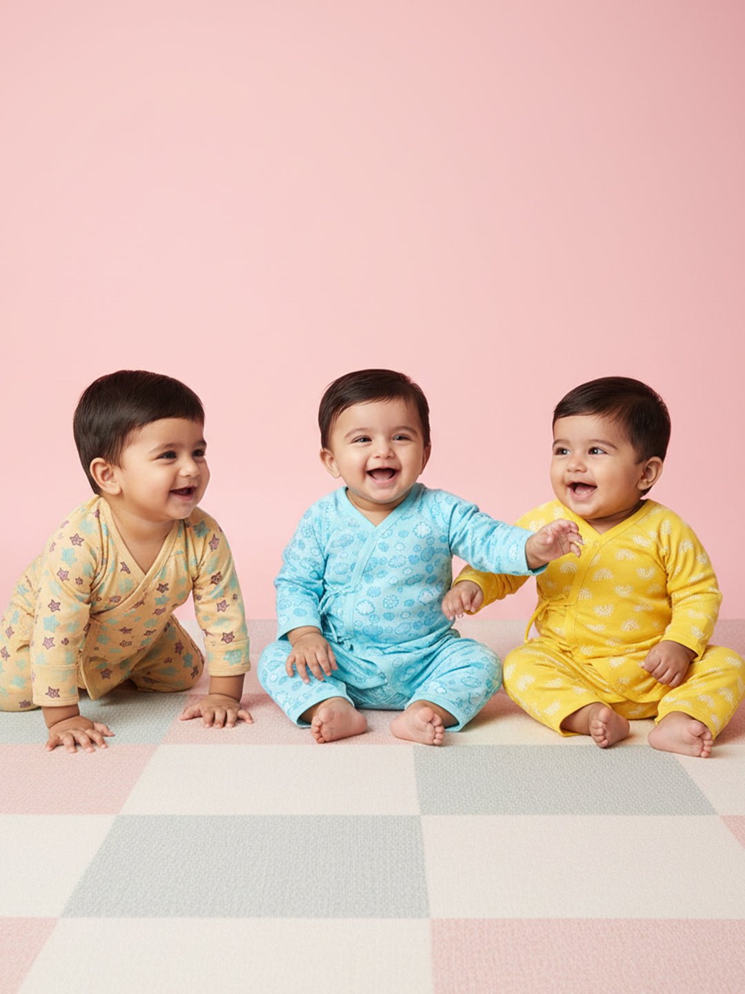  Color Rush Infant Jabla Style Romper Combo 3-Pack