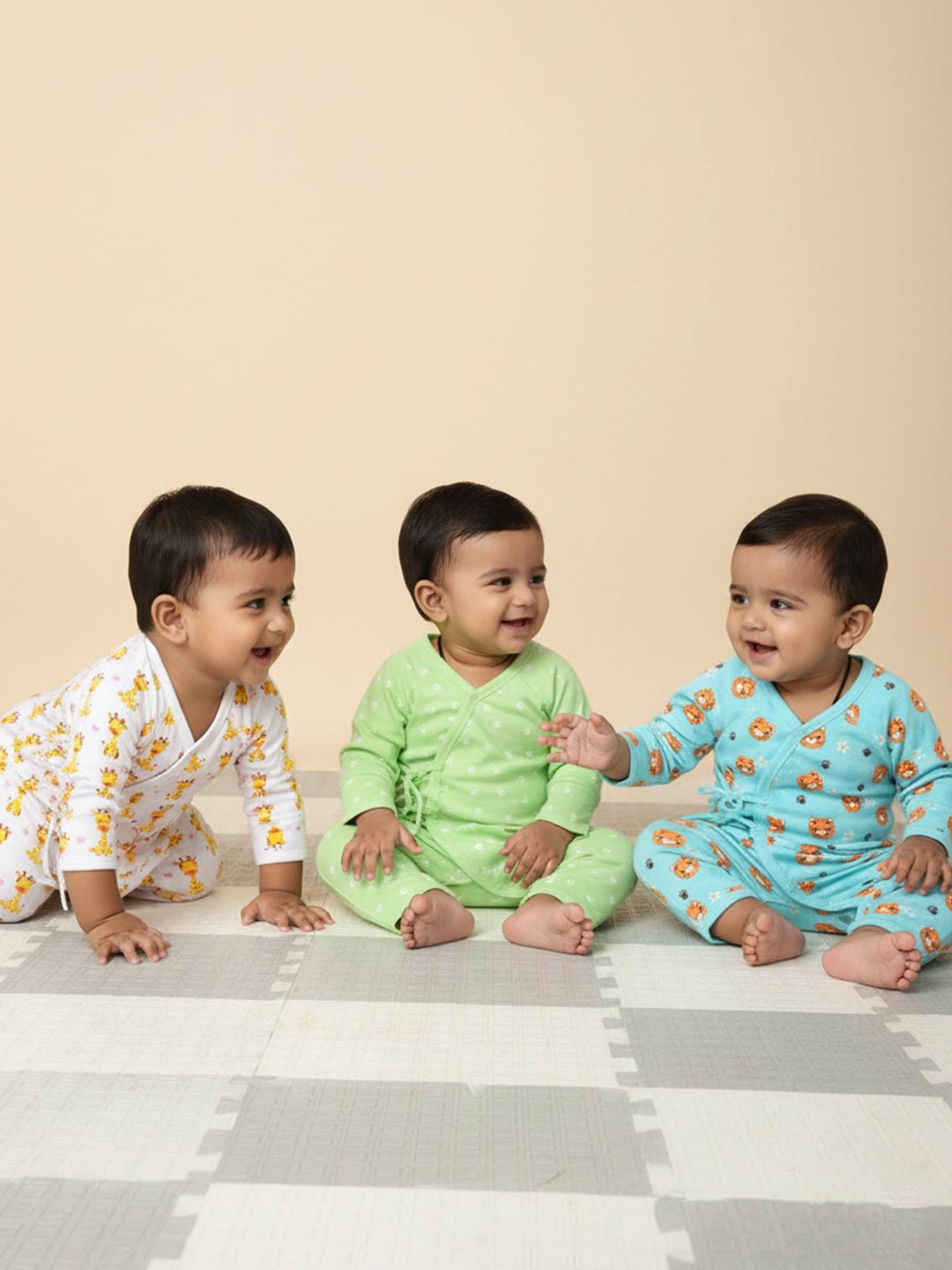  Color Rush Infant Jabla Style Romper Combo 3-Pack