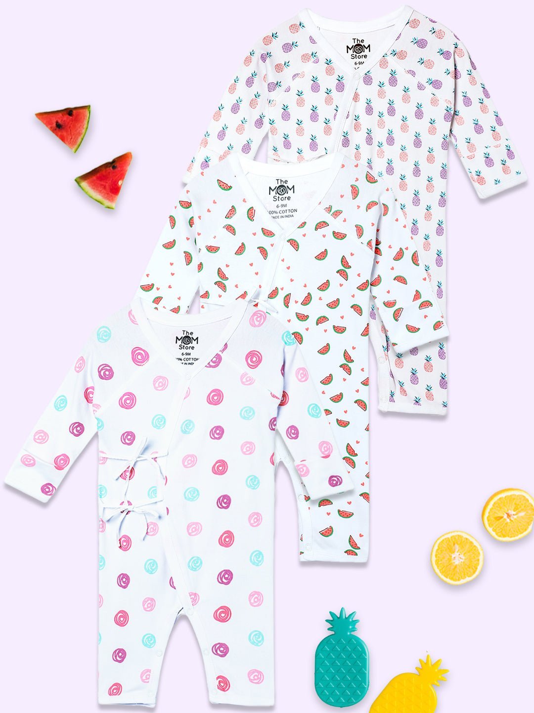  Print Party Infant Jabla Style Romper Combo 3-Pack
