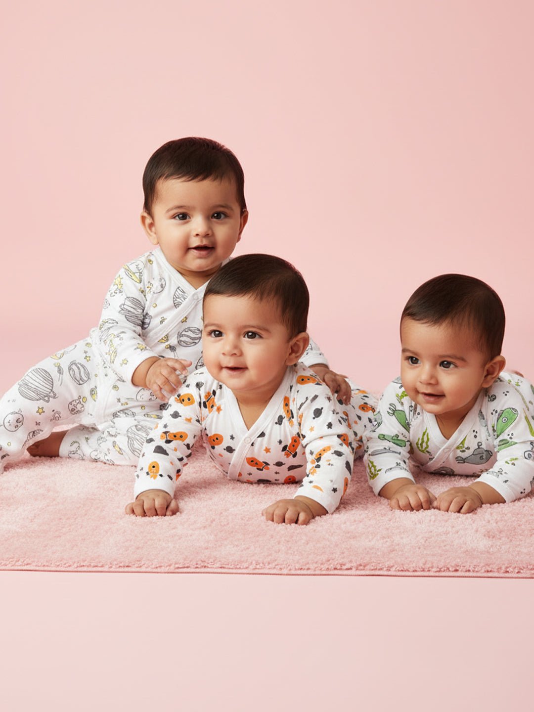  Print Party Infant Jabla Style Romper Combo 3-Pack