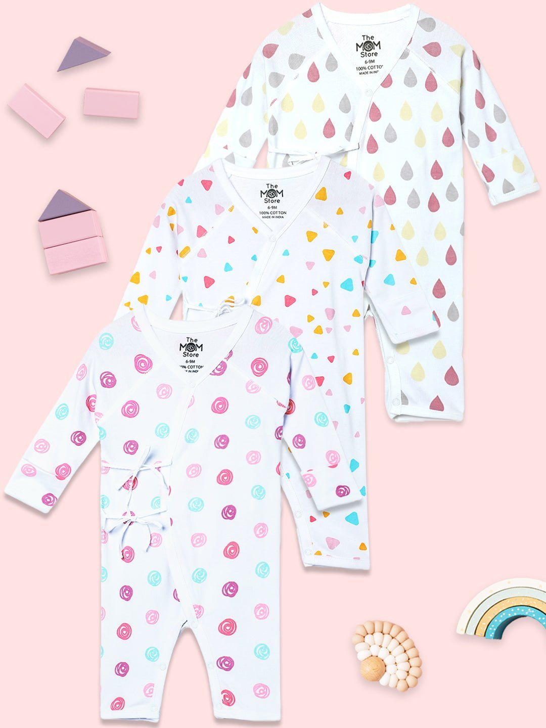  Print Party Infant Jabla Style Romper Combo 3-Pack