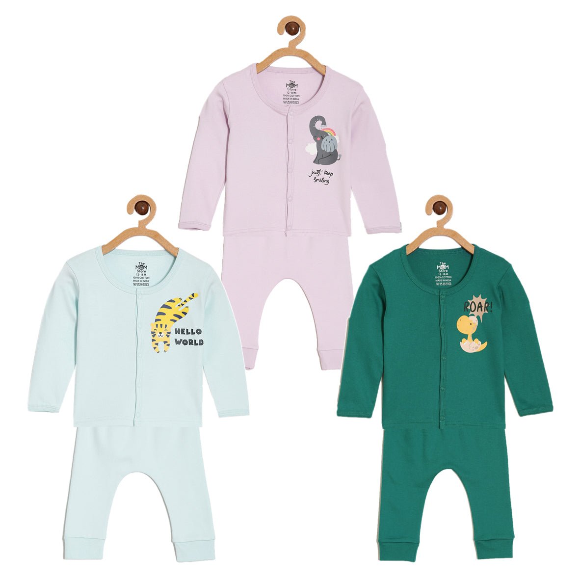  Dino Roar Hello World & Keep Smiling Infant Set 3-Pack