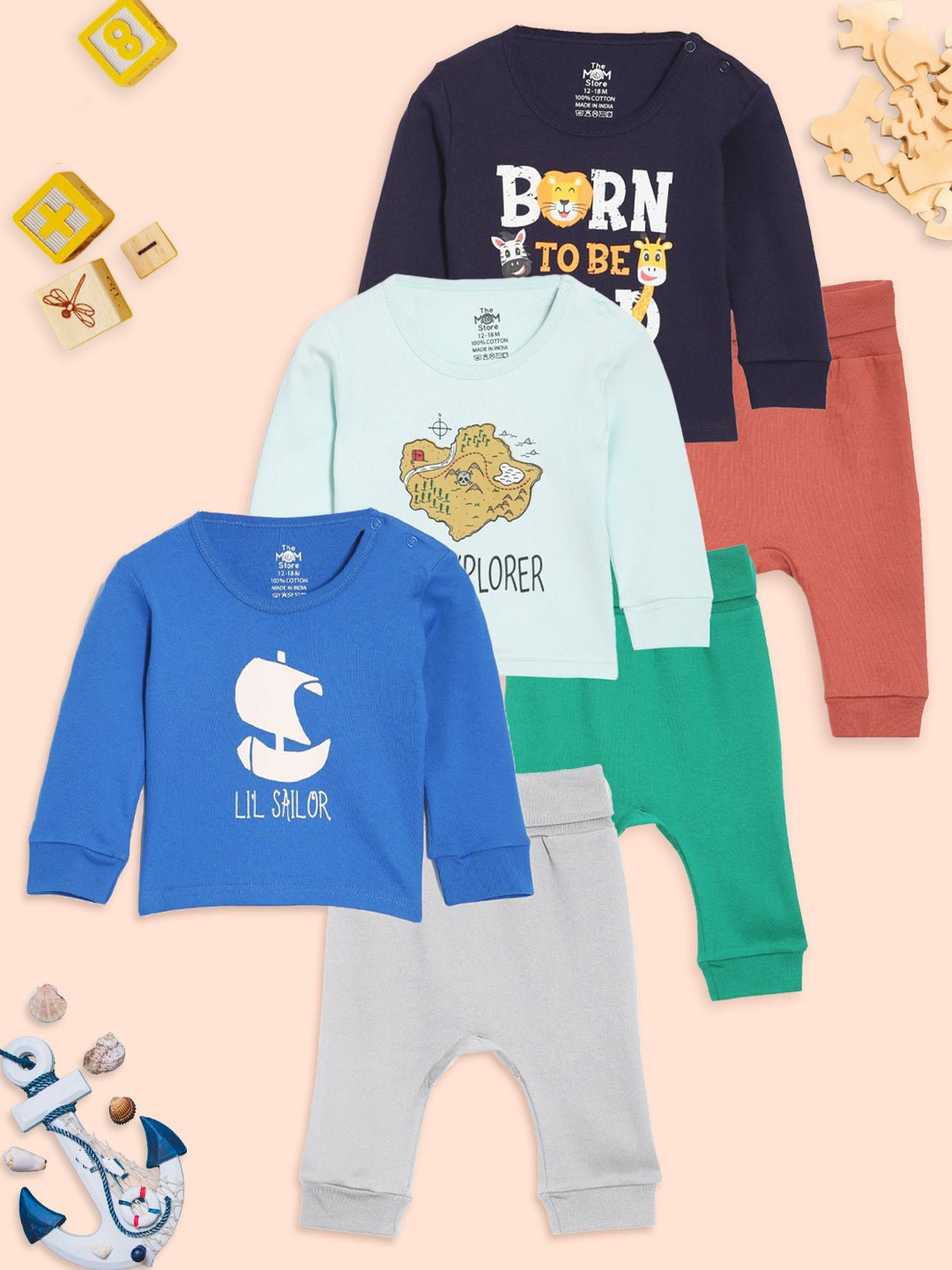  Little Sailor Born To Be Wild Infant Set Combo 3-Pack