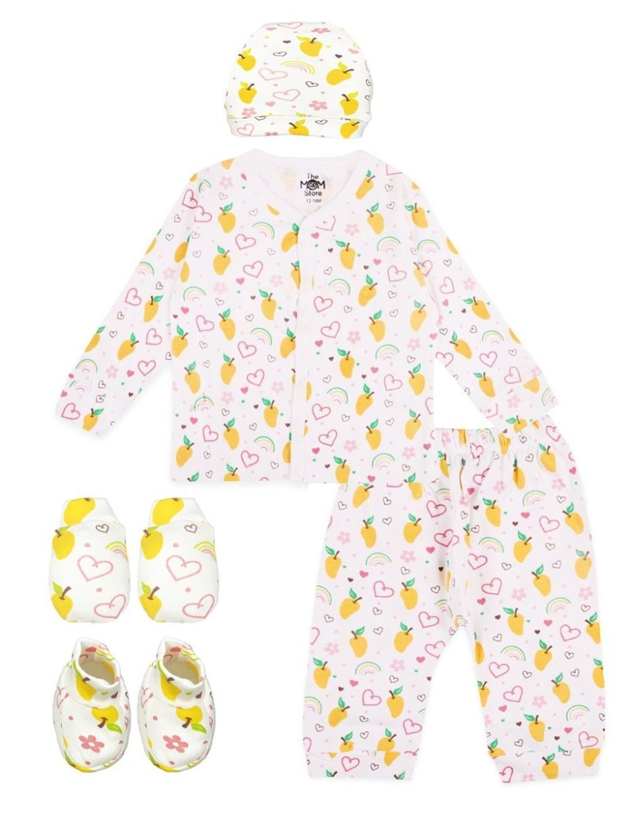  Mango Mia Infant Set Mittens Booties Cap Combo
