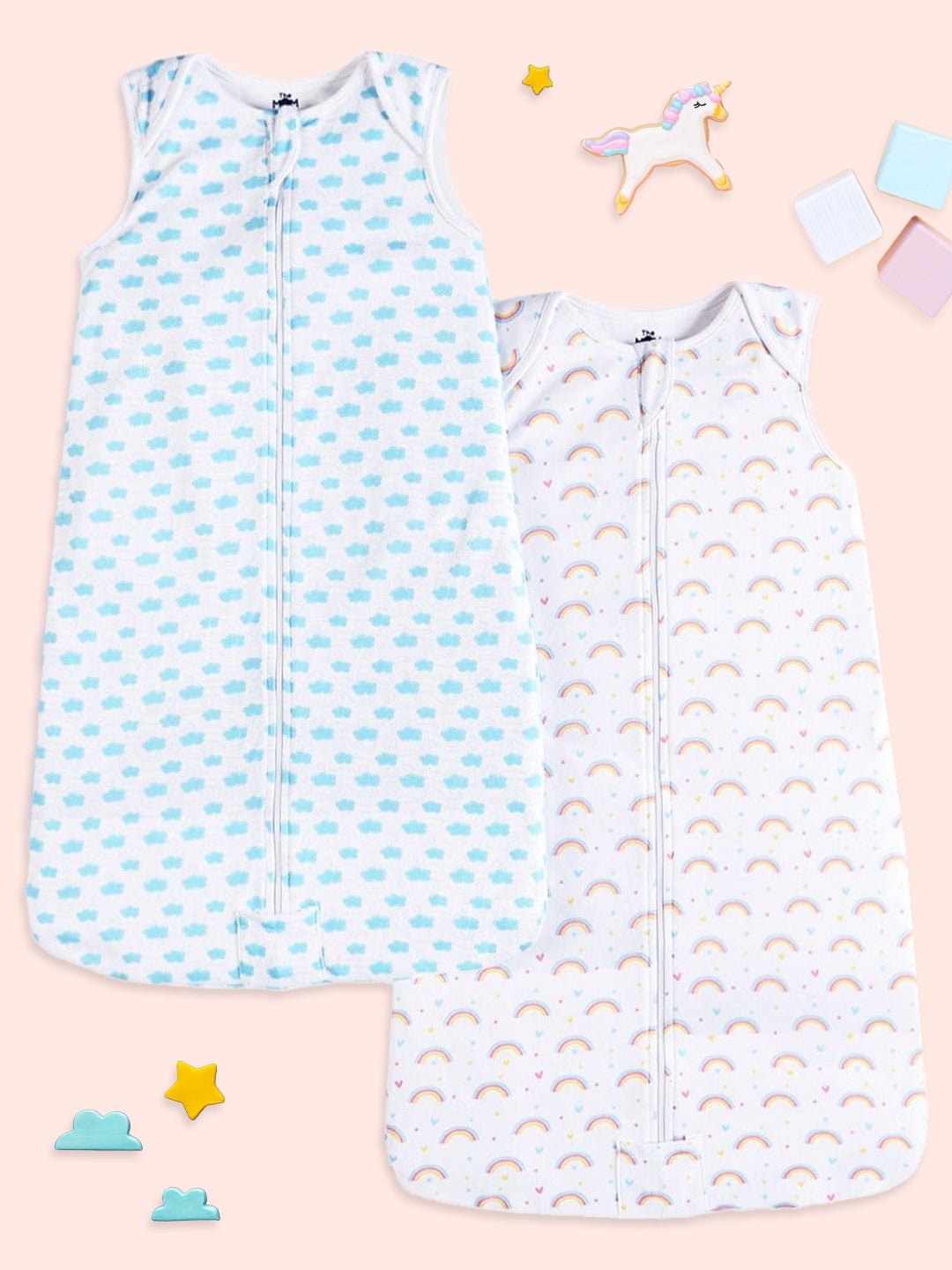 Combo Of 2 Infant Happy Cloud Magic Bow Sleeping Bag Set