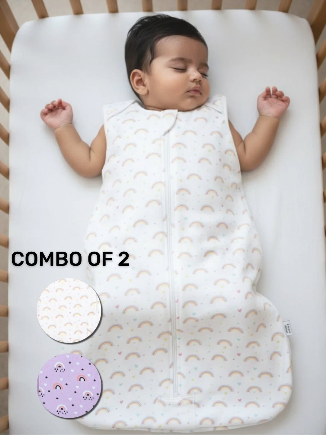 Lavender Twinkle and Magic Bow 2 PC Kids Cotton Baby Sleeping Bag