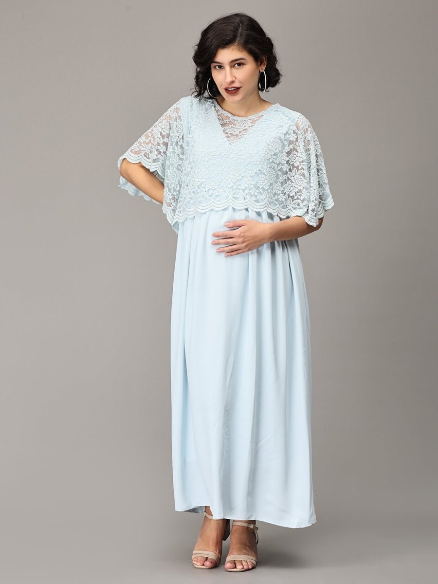  Infinity Blue-Yond Maternity and Nursing Gown Blue