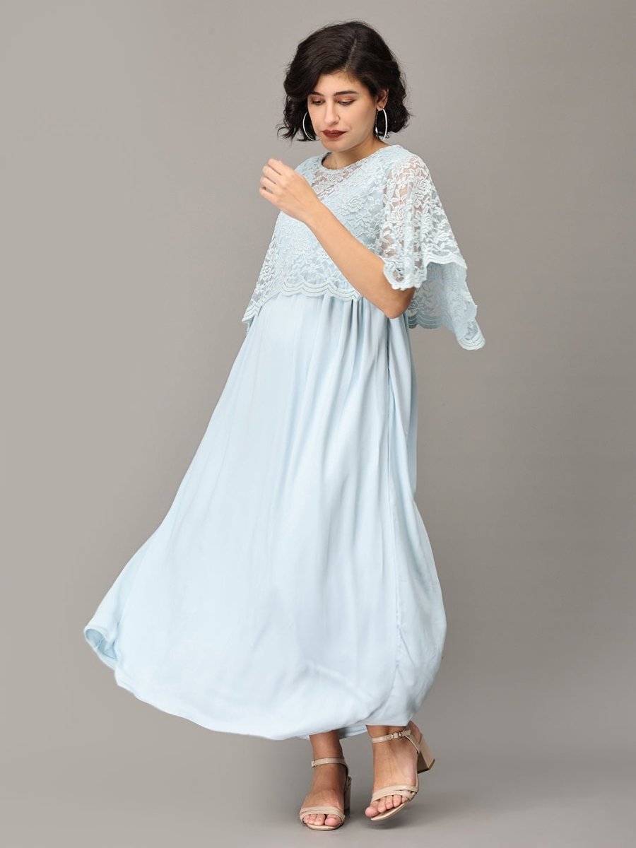  Infinity Blue-Yond Maternity and Nursing Gown Blue