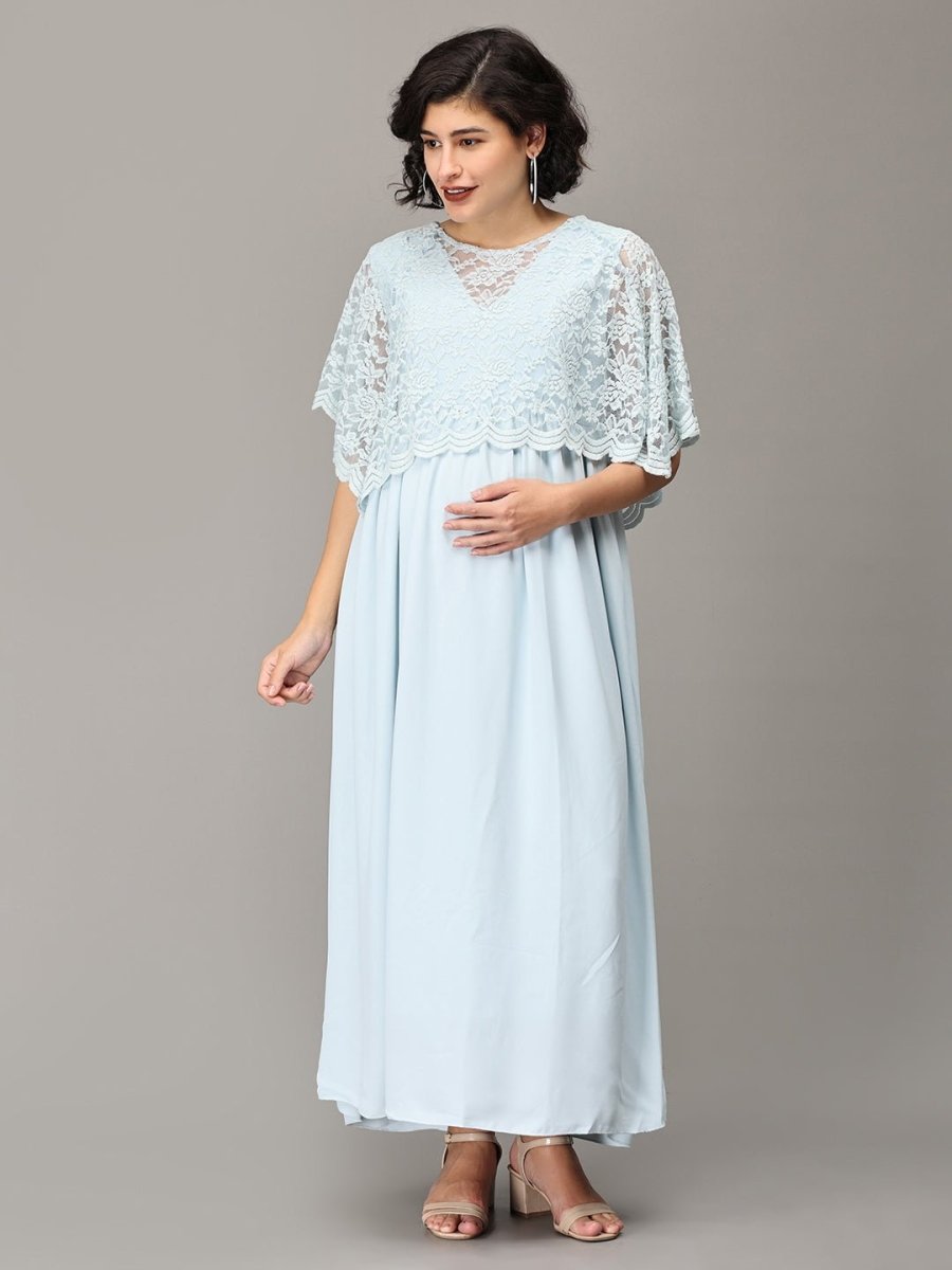  Infinity Blue-Yond Maternity and Nursing Gown Blue